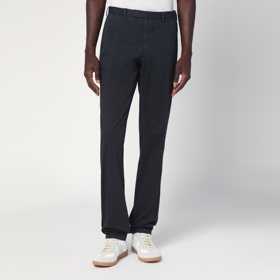 SANTANIELLO Pantalone nero in cotone