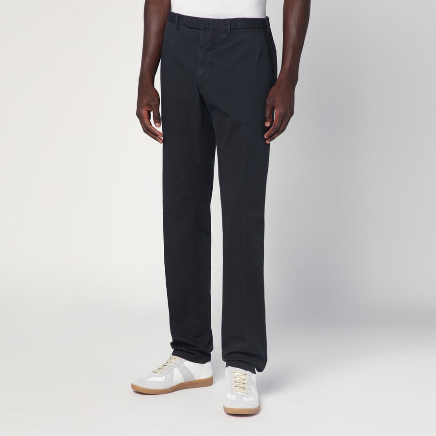 SANTANIELLO Pantalone nero in cotone, view 3