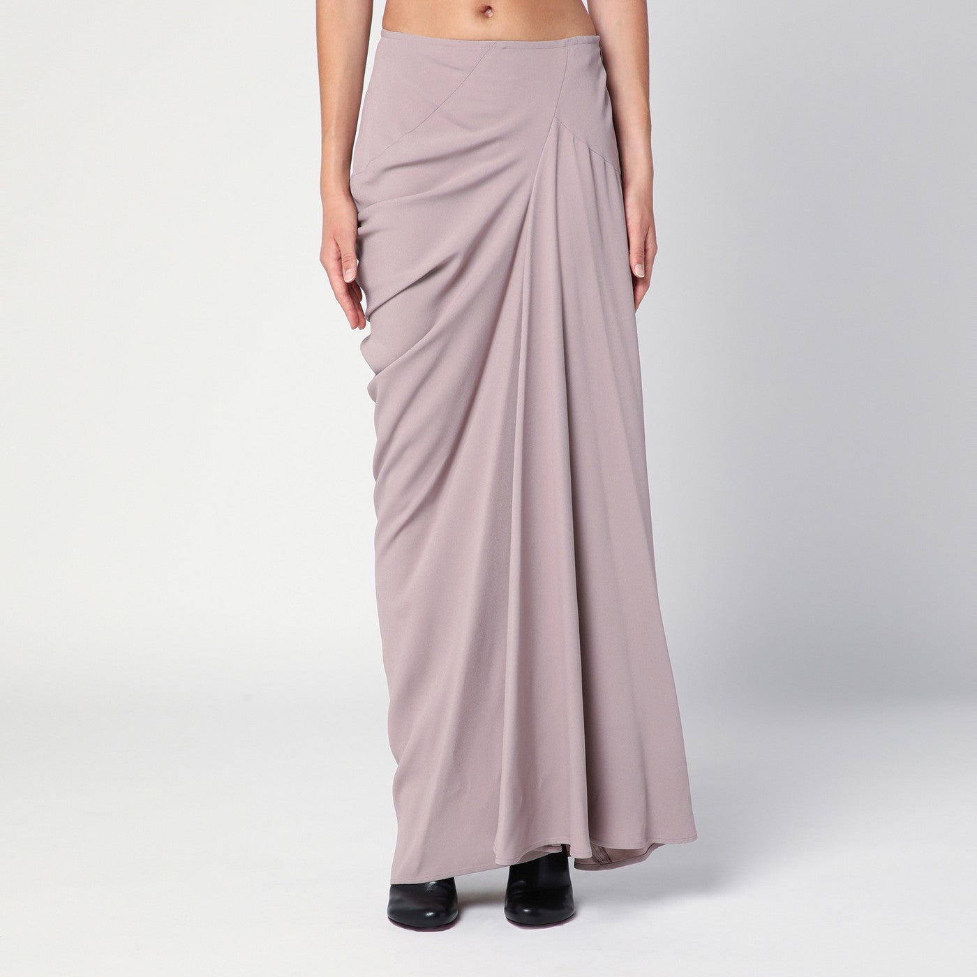 Dries Van Noten Gonna drappeggiata lunga rosa