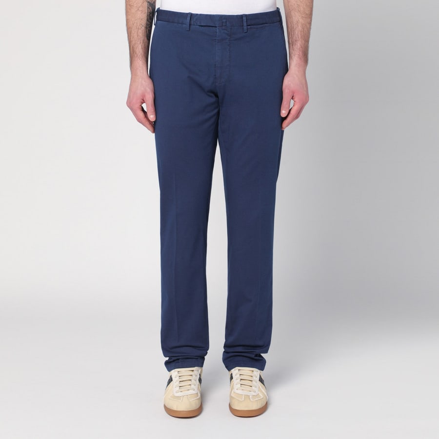 SANTANIELLO Pantalone blu in cotone