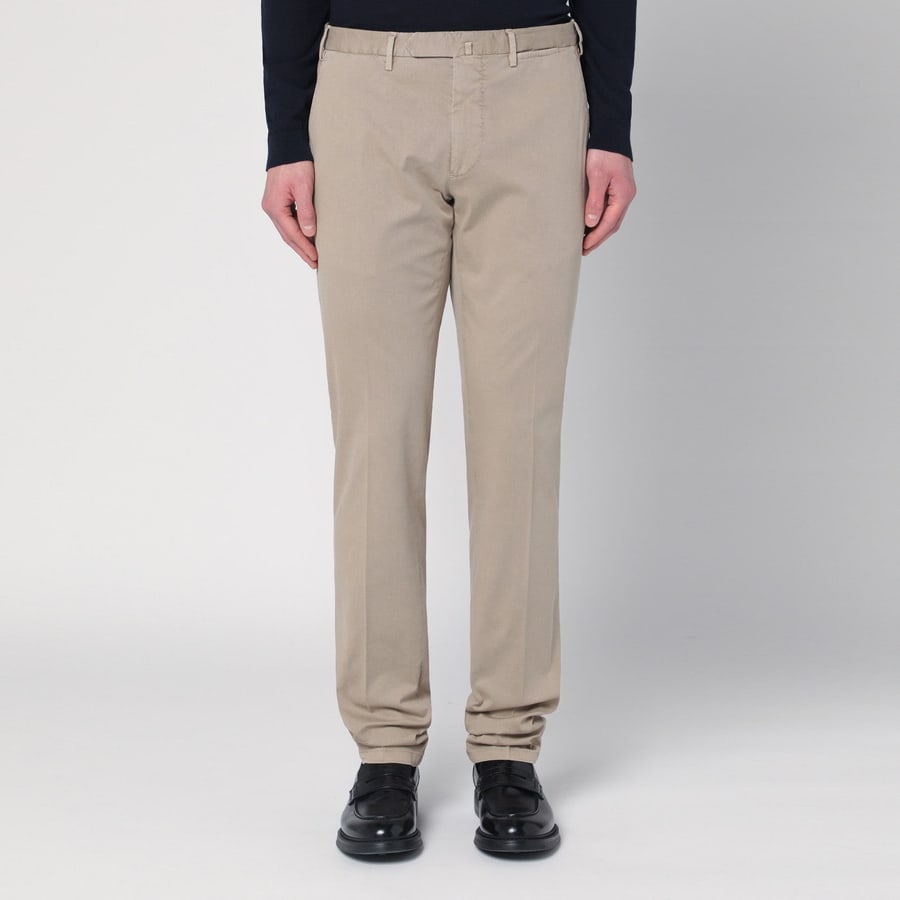 SANTANIELLO Pantalone beige in cotone