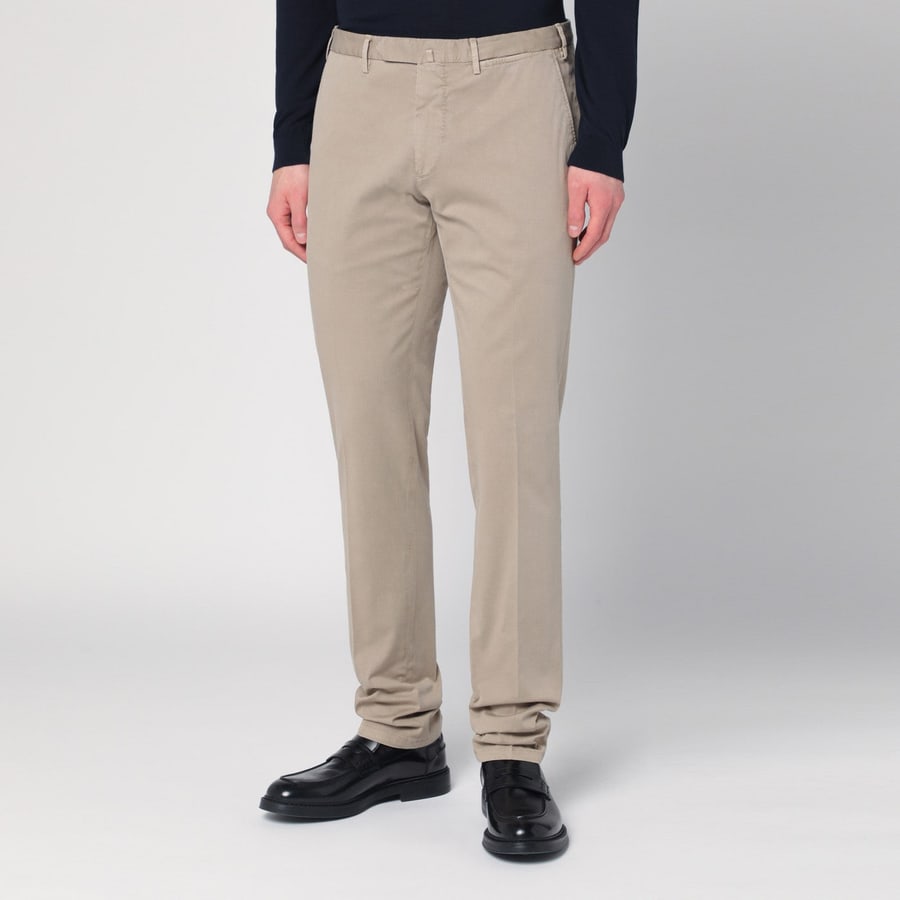 SANTANIELLO Pantalone beige in cotone, view 3