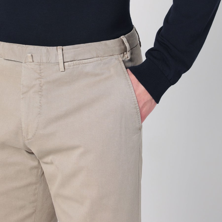SANTANIELLO Pantalone beige in cotone, view 5
