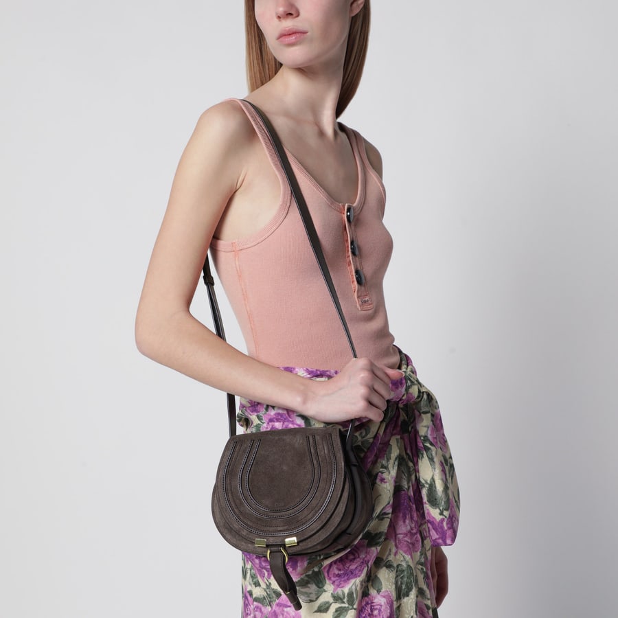 Chloé Borsa Saddle Marcie Kohl Brown in suede, view 2