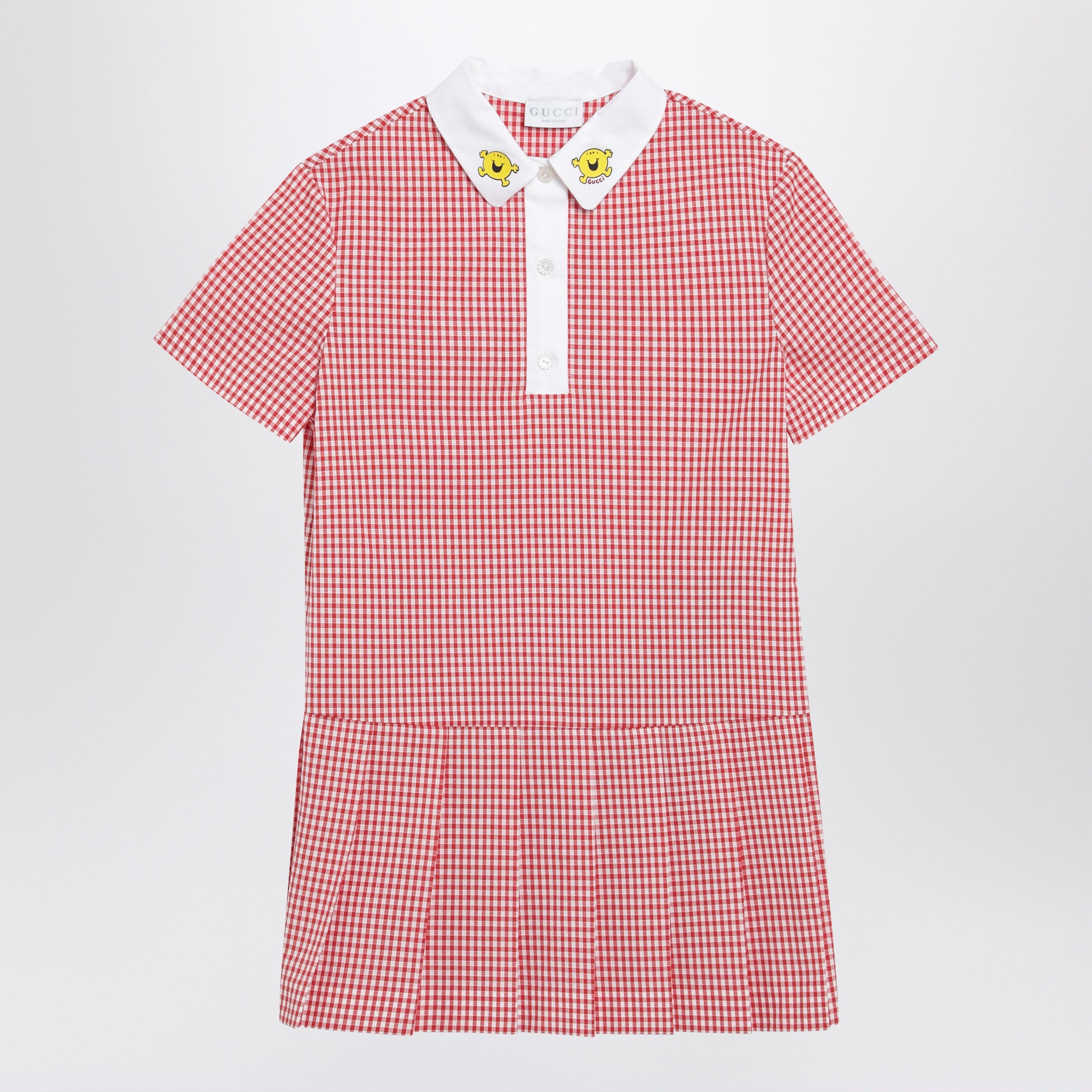 Gucci Abitino in cotone a quadretti rosso/bianco