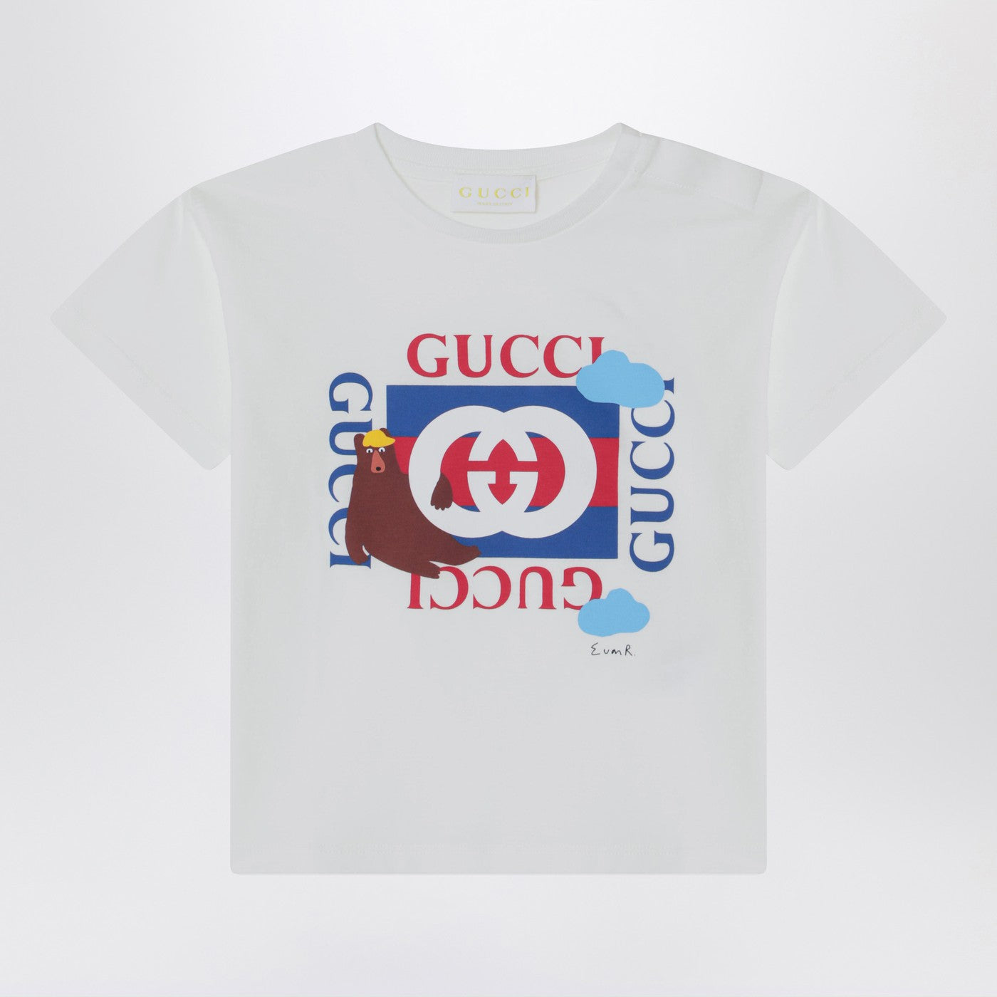Gucci T-shirt bianca con stampa logo
