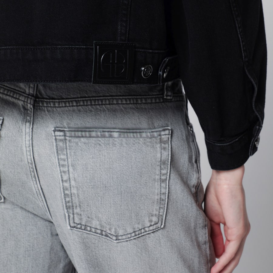 Anine Bing Giacca Quincy in denim nero, view 4