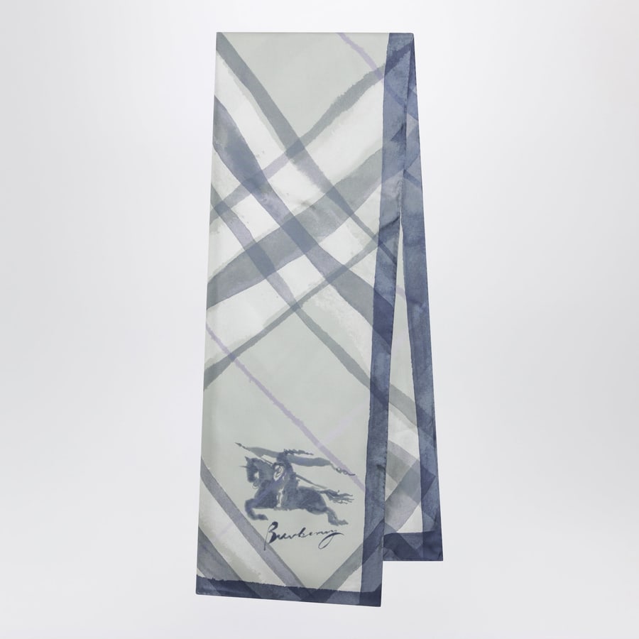 Burberry Sciarpa ampia in seta Check acquerello verde