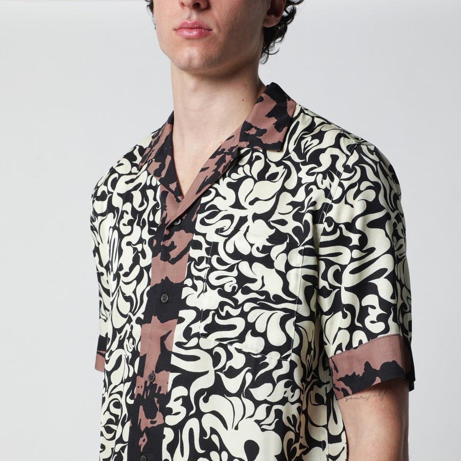 Dries Van Noten Camicia con stampa Graphic Squiggle, view 4