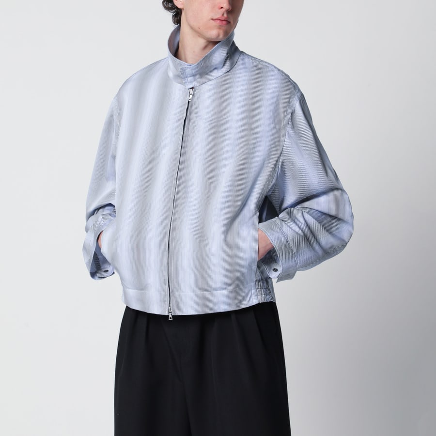 Dries Van Noten Giacca con zip a righe testurizzate
