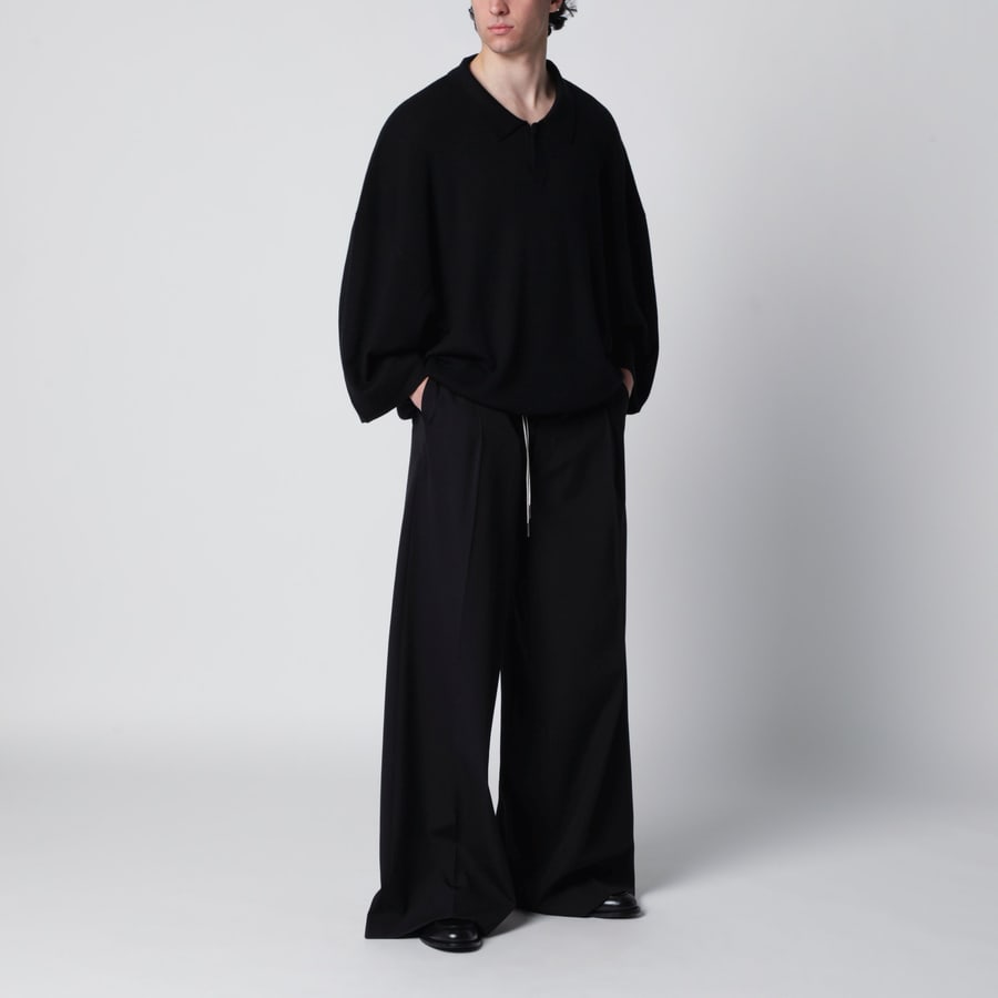 Fear of God Essentials Polo Signature anni '90 in maglia di lana nera, view 2
