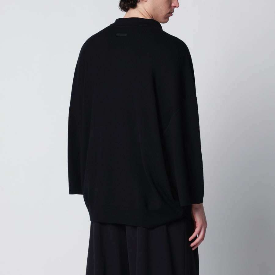 Fear of God Essentials Polo Signature anni '90 in maglia di lana nera, view 3