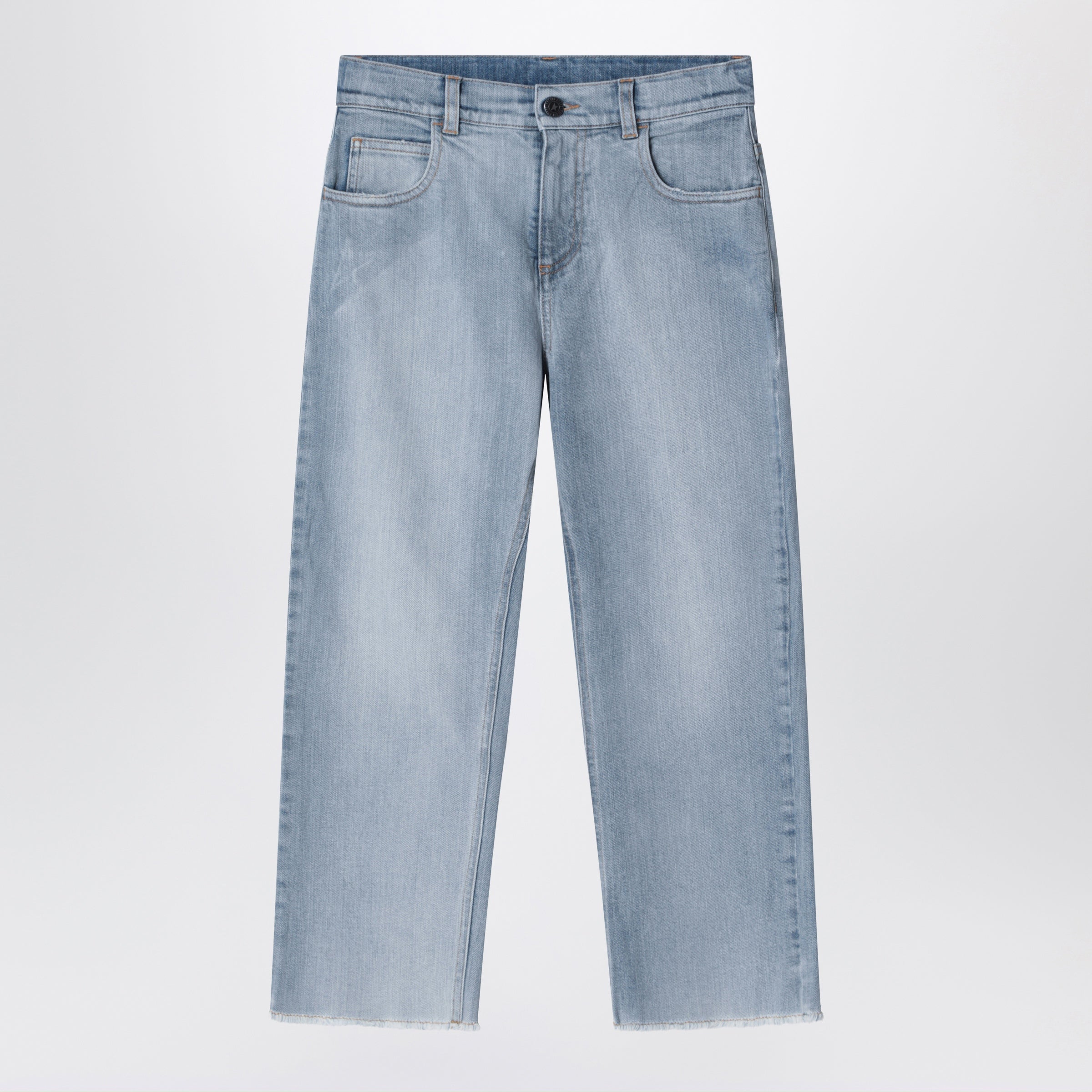Golden Goose Jeans blu medio con ricamo logo