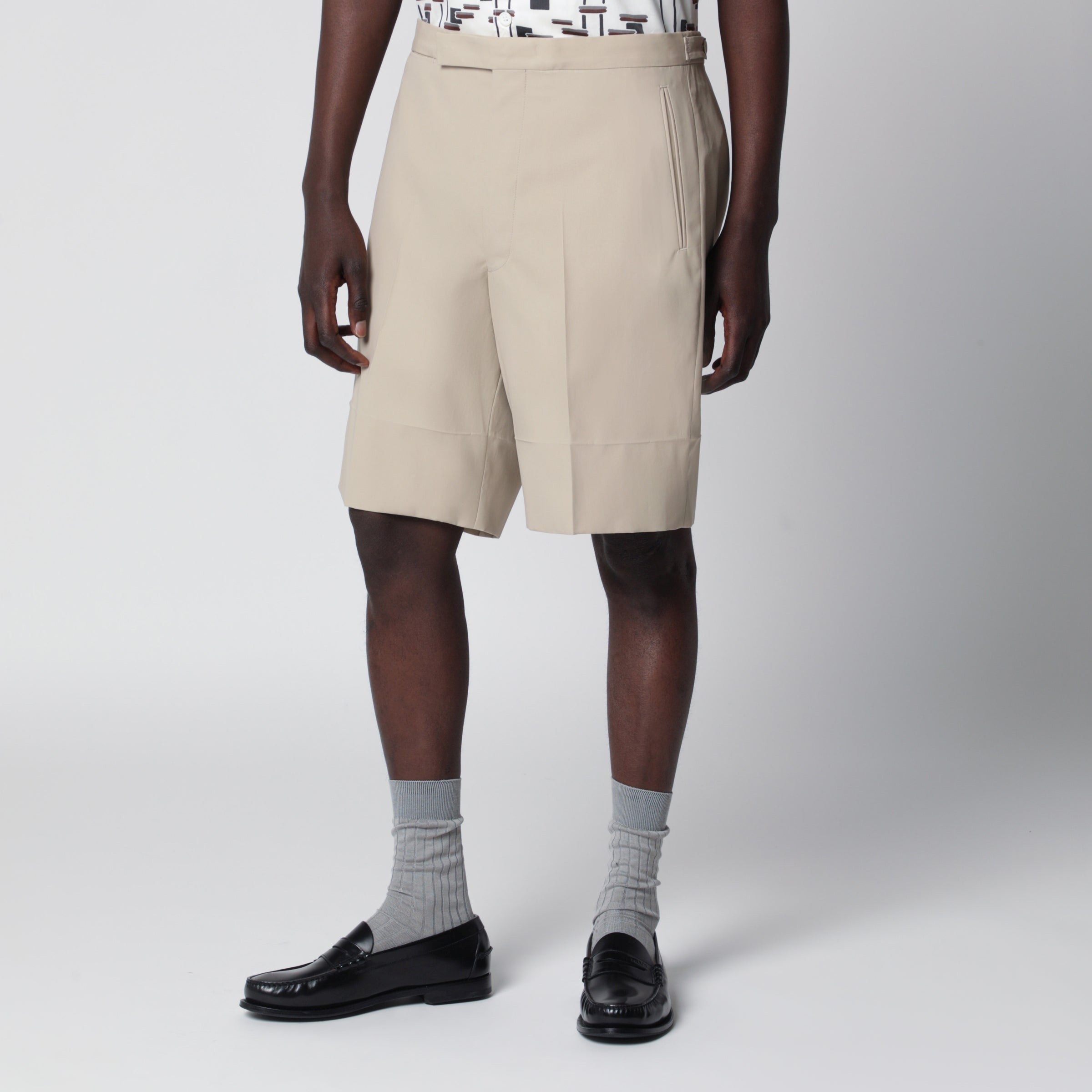 Prada Bermuda color sabbia in cotone