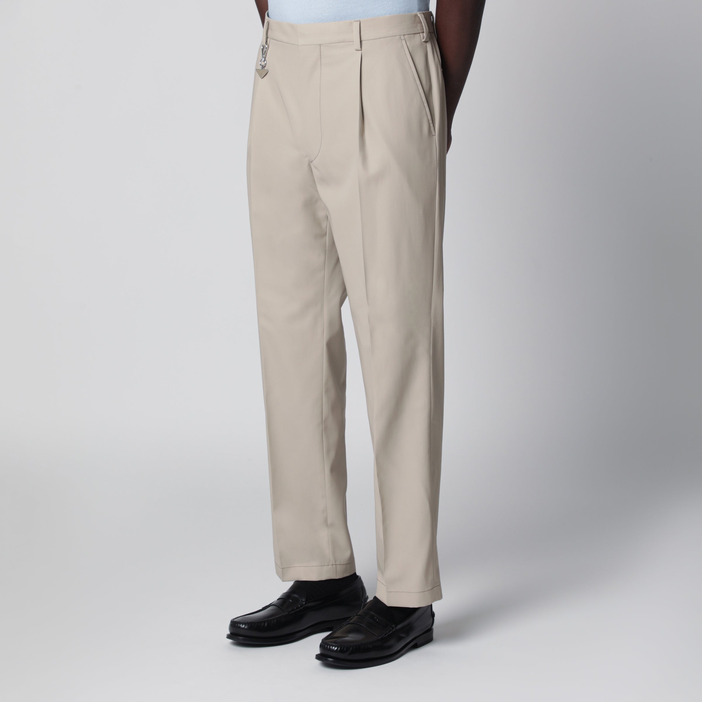 Prada Pantaloni color sabbia in cotone