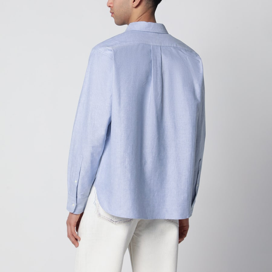 BRAIN DEAD Camicia button-down azzurra in cotone, view 3