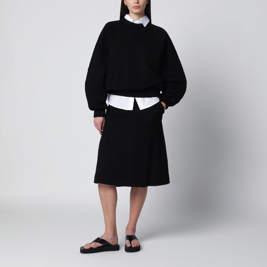 Dries Van Noten Gonna nera in misto viscosa, view 2