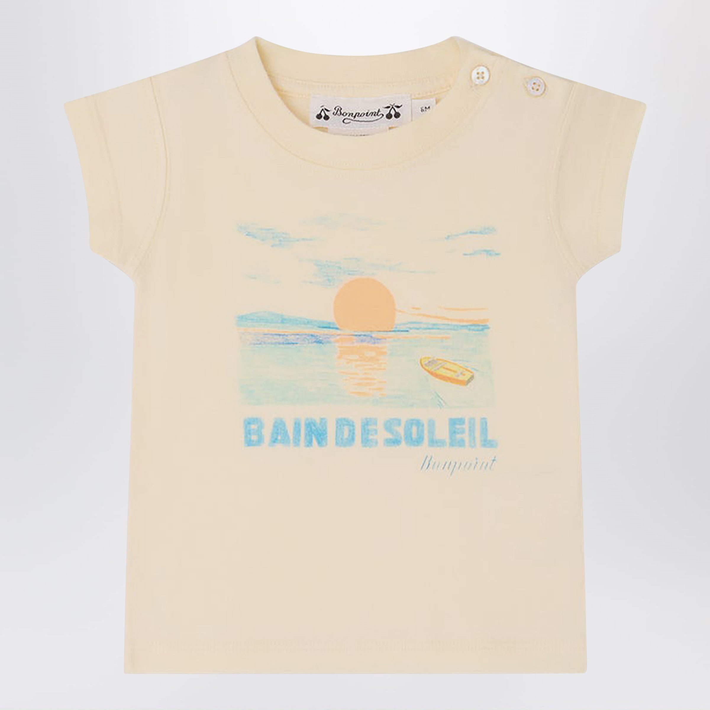 BONPOINT T-shirt Tom écru con stampa Bain de Soleil