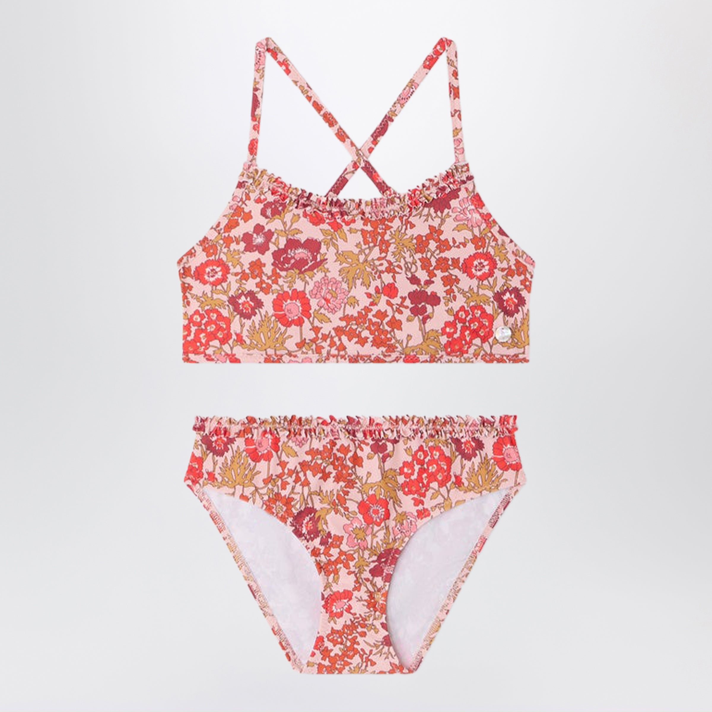 BONPOINT Costume da bagno Lais rosa in tessuto Liberty