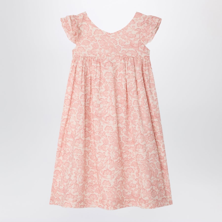 BONPOINT Abito Galantine in voile rosa con stampa floreale