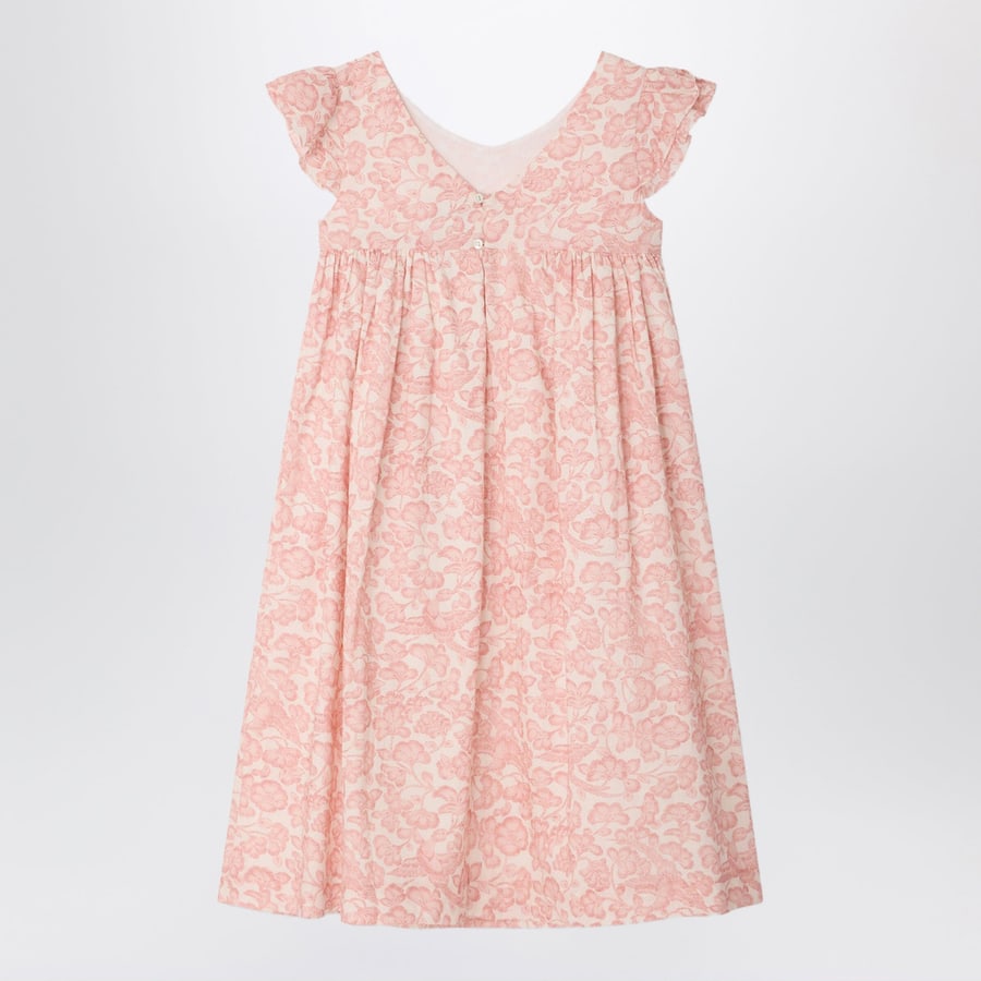BONPOINT Abito Galantine in voile rosa con stampa floreale, view 2