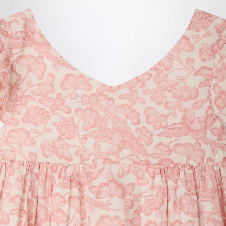 BONPOINT Abito Galantine in voile rosa con stampa floreale, view 3