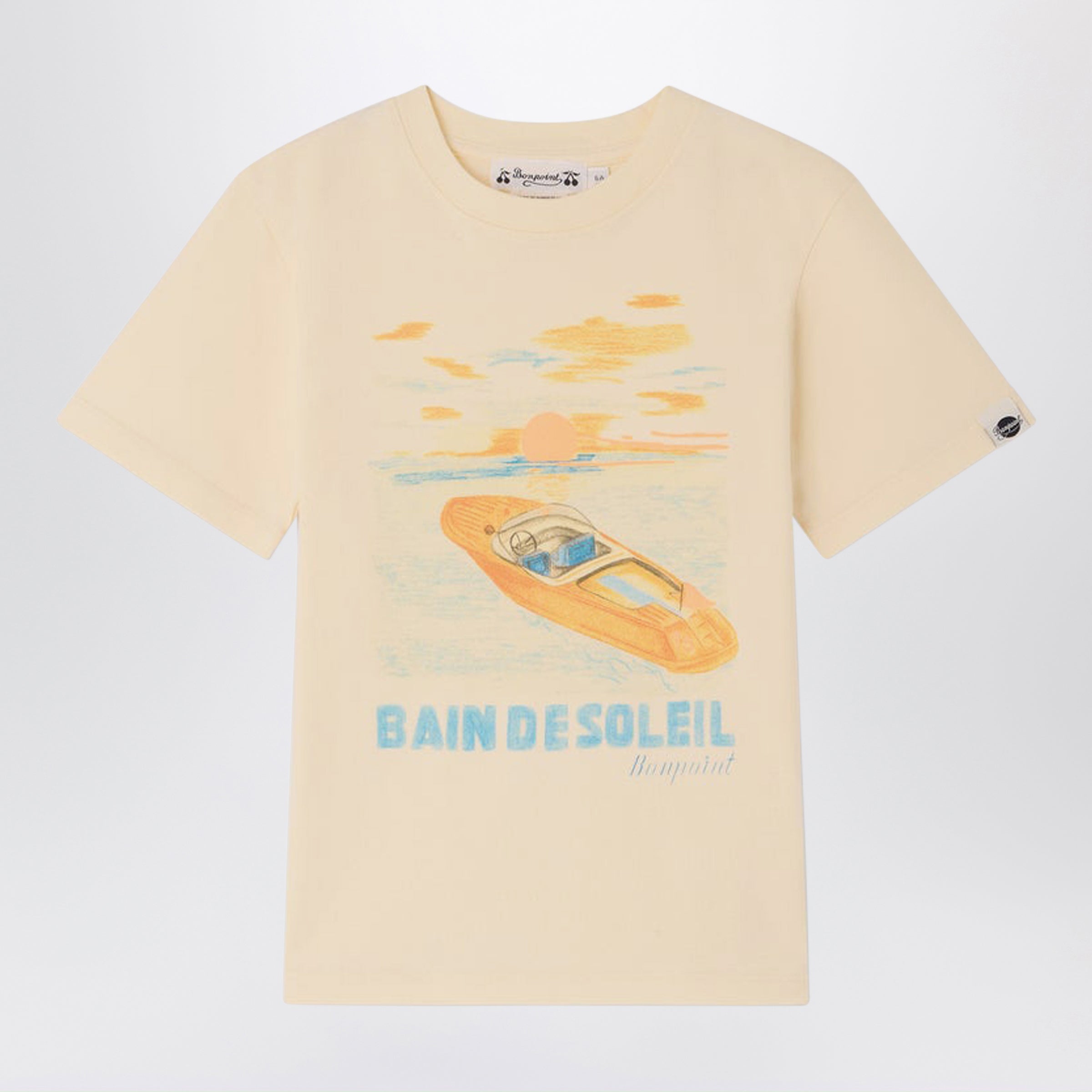BONPOINT T-shirt Thibald écru con stampa Bain de Soleil