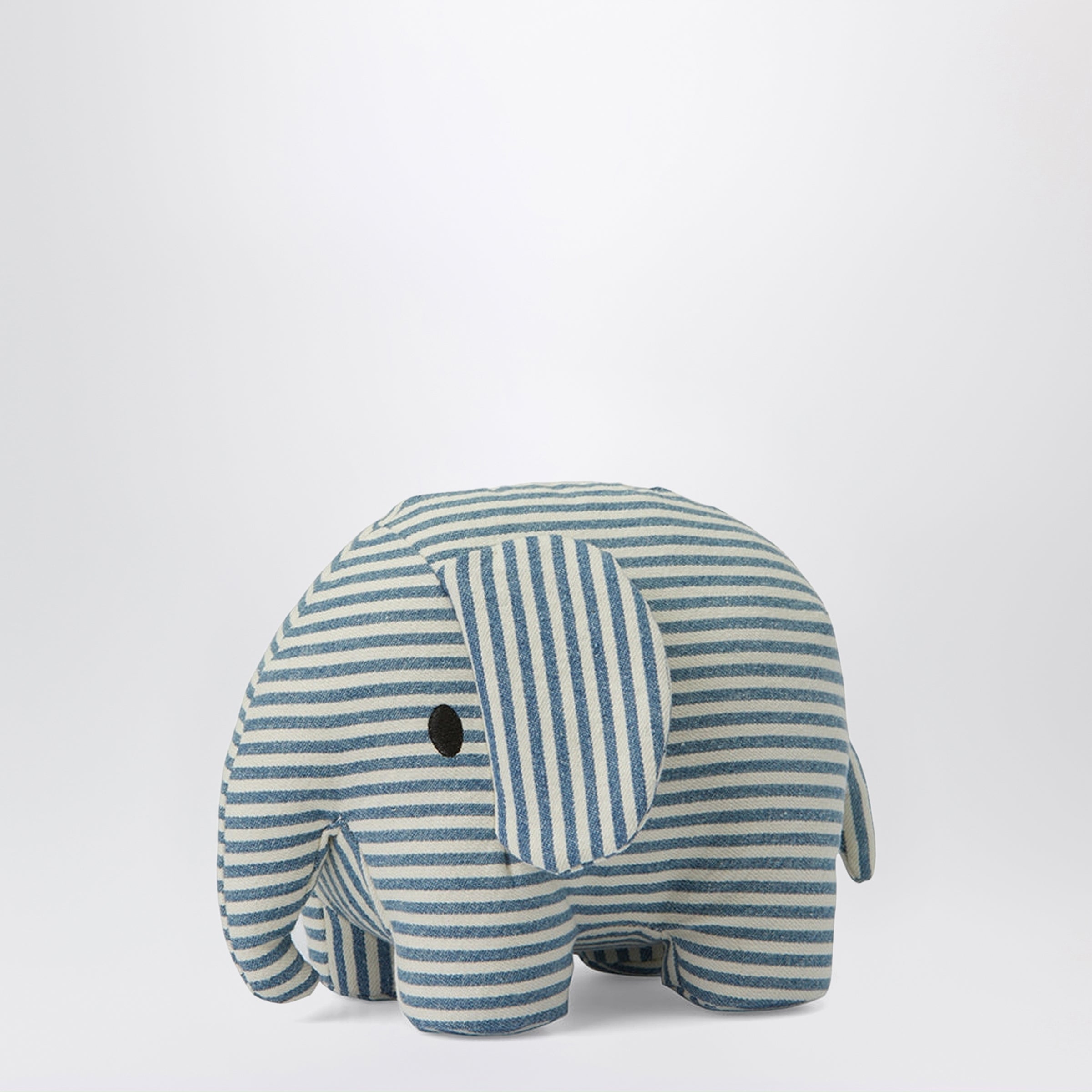 BON TON TOYS Peluche Elefante in denim a righe 23 CM