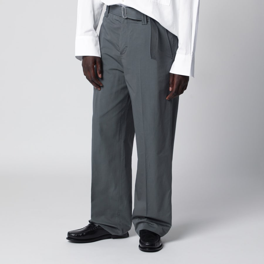 LARDINI Pantalone grigio in cotone e seta