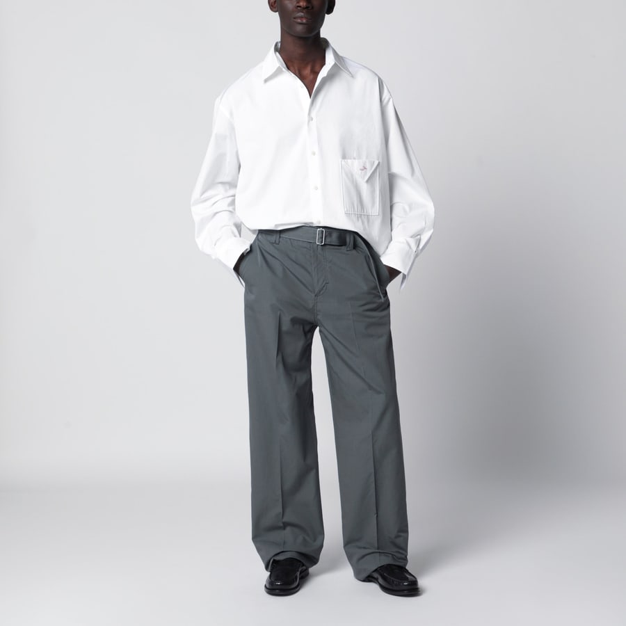 LARDINI Pantalone grigio in cotone e seta, view 2
