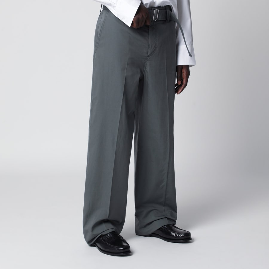 LARDINI Pantalone grigio in cotone e seta, view 3