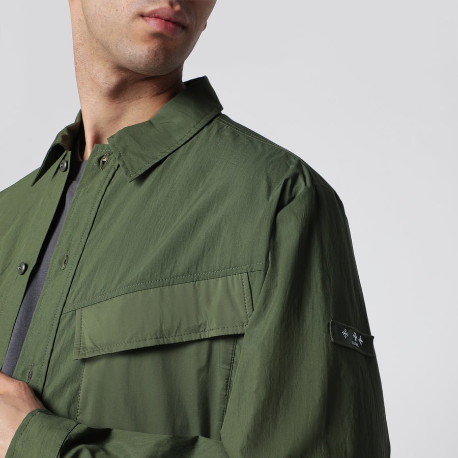 TATRAS Camicia Doris verde kaki in misto cotone, view 4