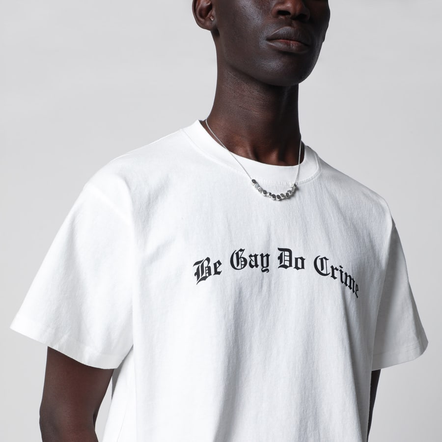 DAGGER T-shirt bianca Be Gay Do Crime, view 4