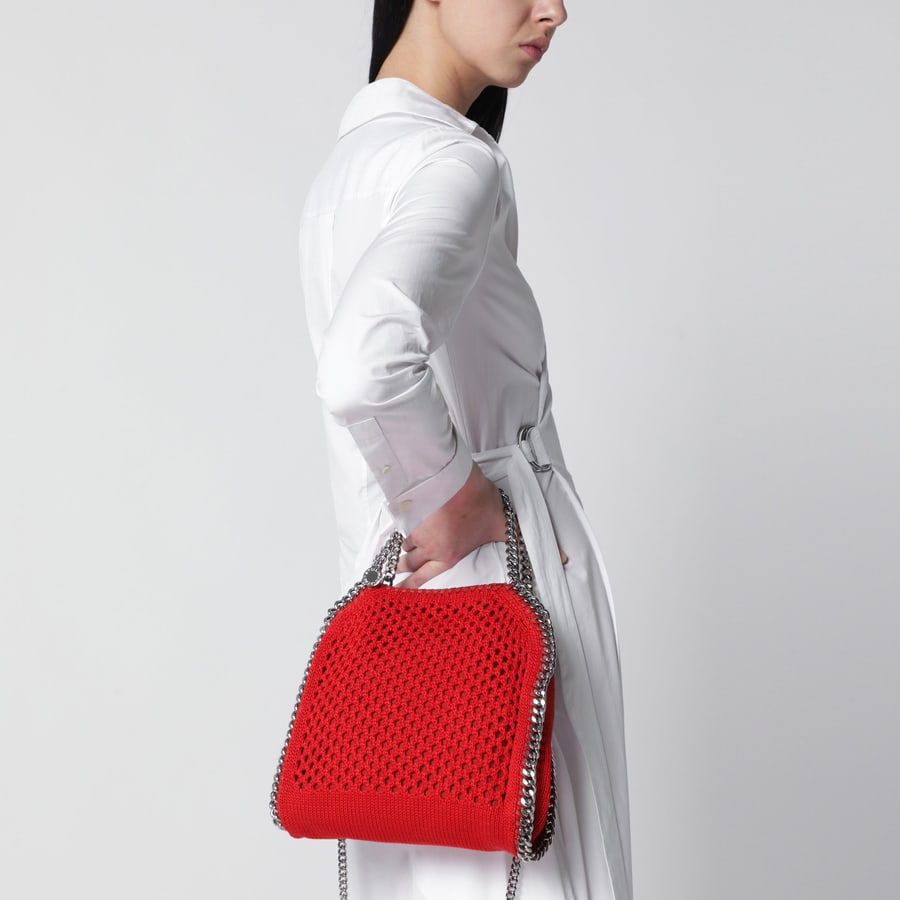 Stella McCartney Borsa Tote Falabella Mini rossa in rete, view 2