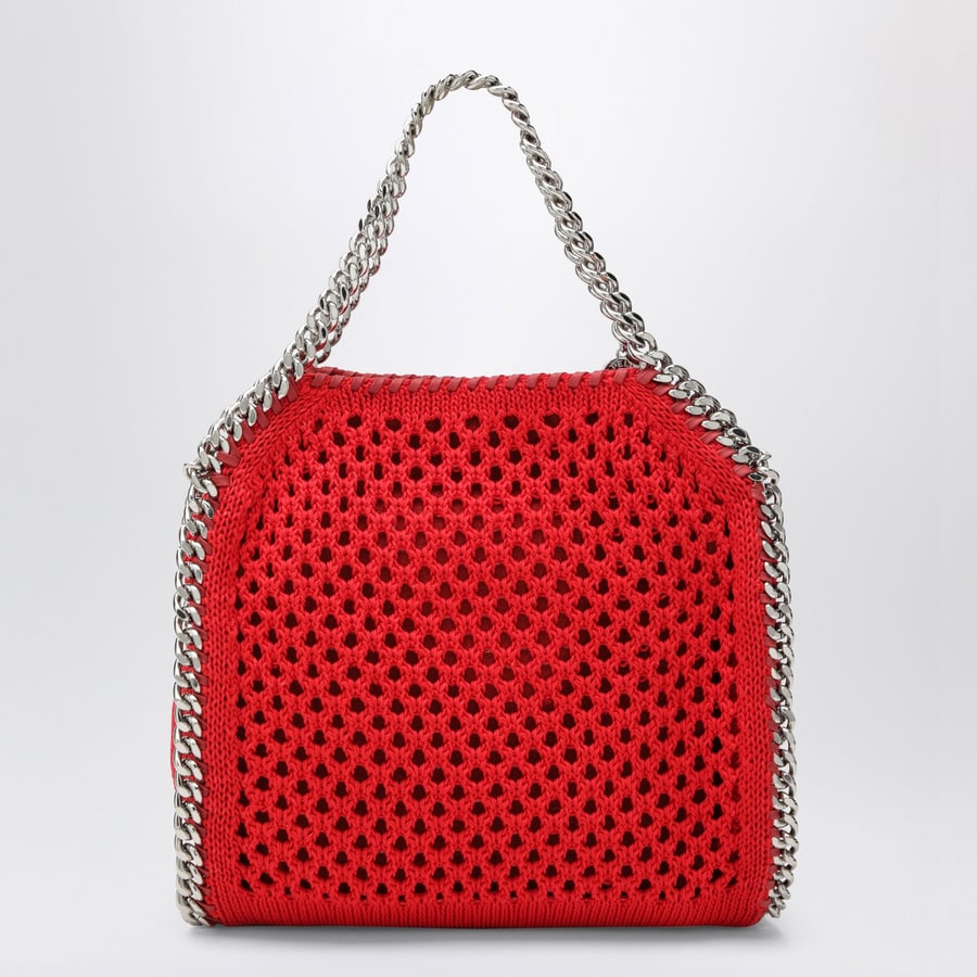 Stella McCartney Borsa Tote Falabella Mini rossa in rete, view 4