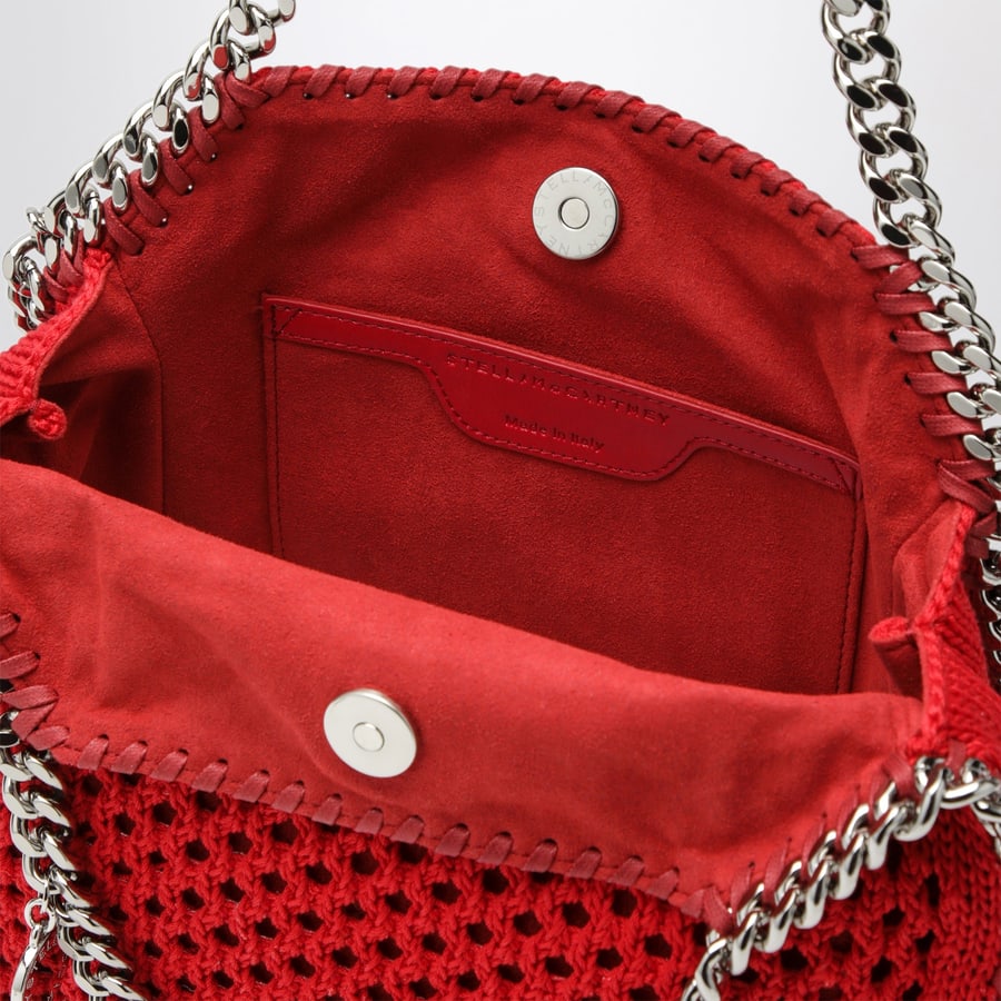 Stella McCartney Borsa Tote Falabella Mini rossa in rete, view 5