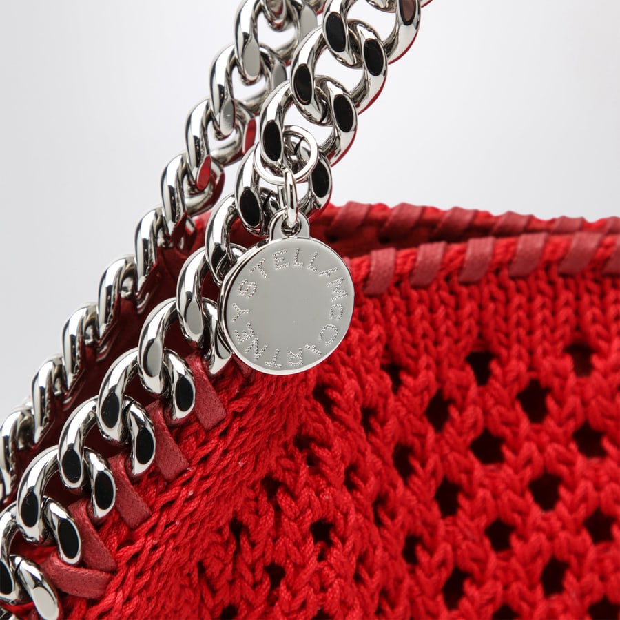 Stella McCartney Borsa Tote Falabella Mini rossa in rete, view 6