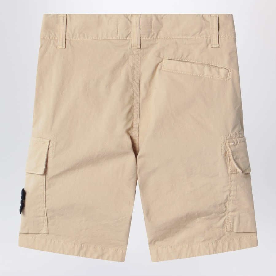 Stone Island Bermuda beige cargo con patch logo Compass, view 2