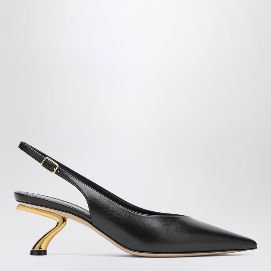 Ferragamo Slingback nera con tacco scultura S