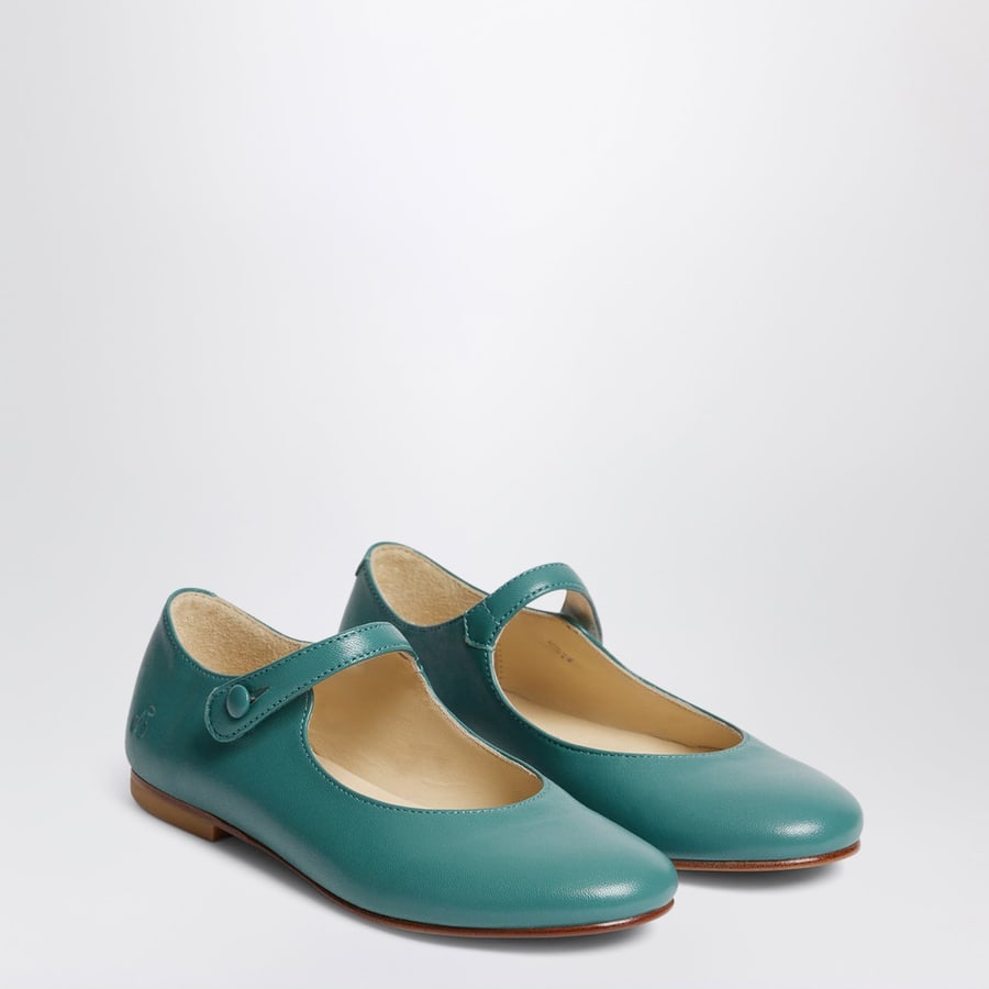 BONPOINT Ballerine Ella in pelle verde ardesia, view 2