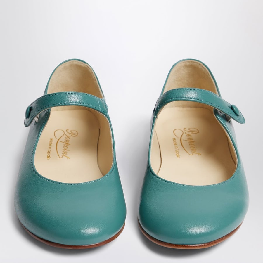 BONPOINT Ballerine Ella in pelle verde ardesia, view 3