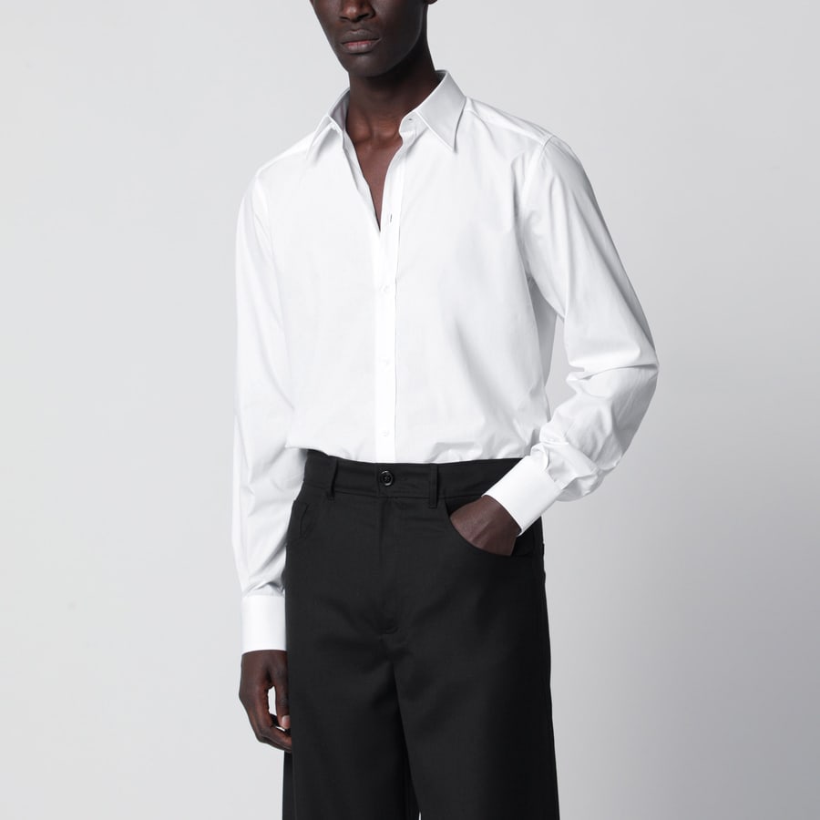 Dolce & Gabbana Camicia Martini bianca in popeline di cotone