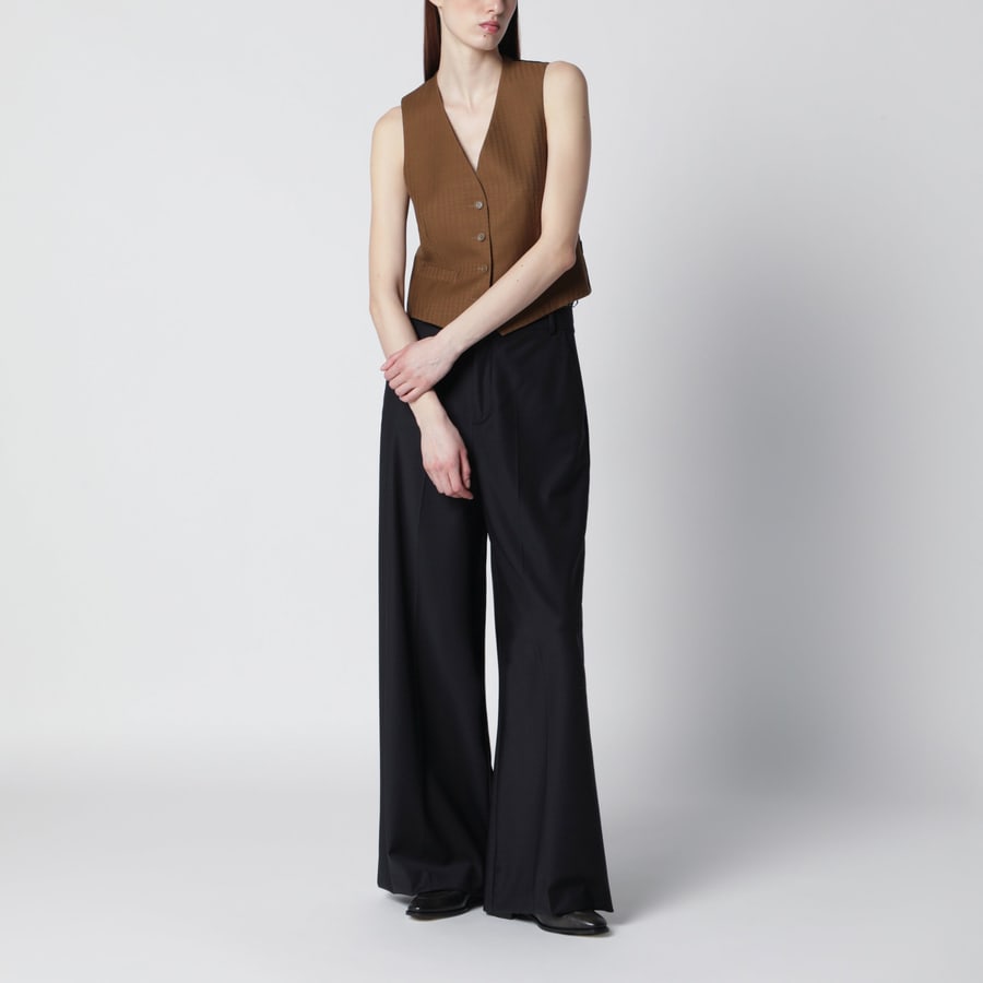 Burberry Gilet in lana e mohair marrone, view 2
