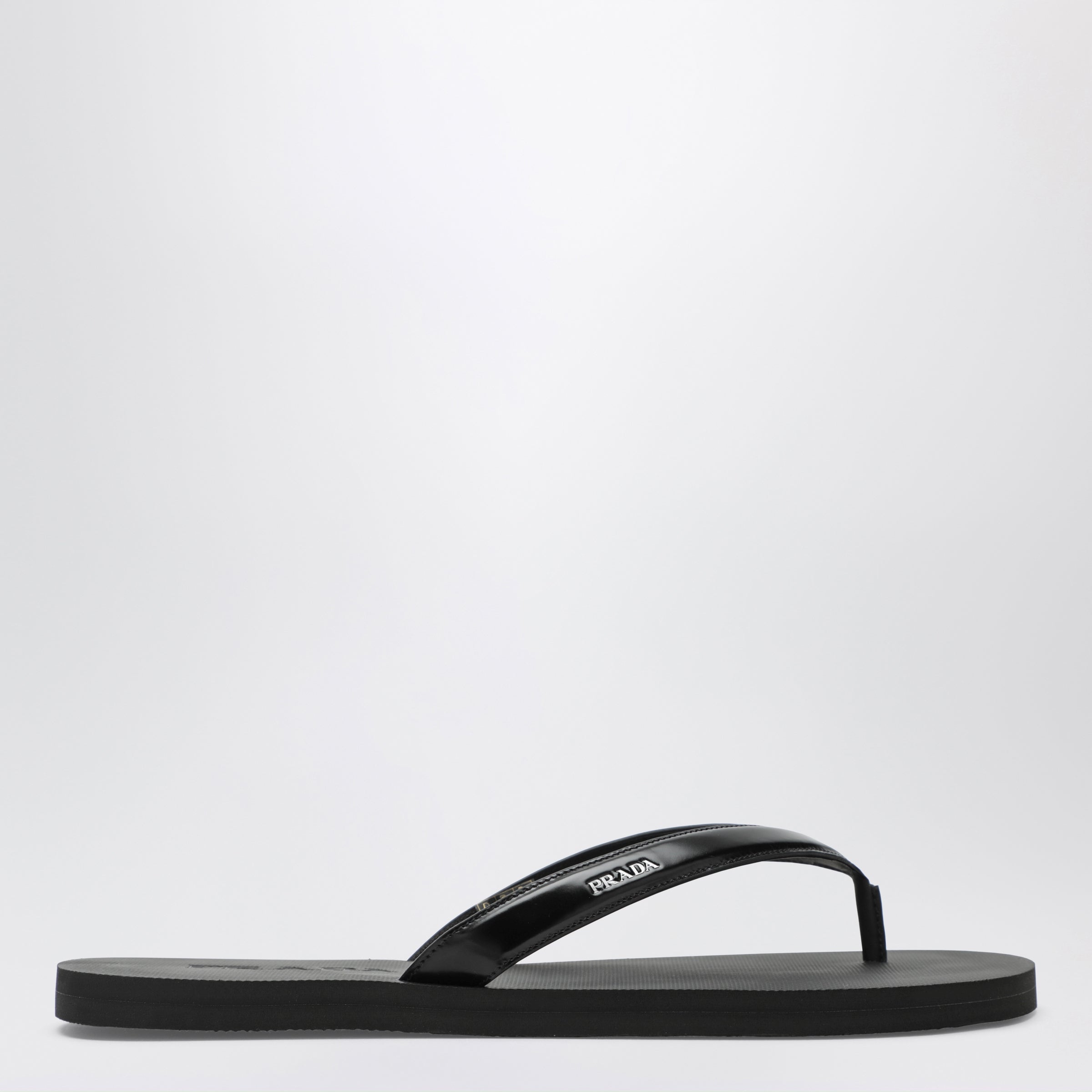 Prada Sandali infradito neri in pelle spazzolata