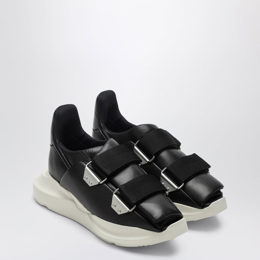 Rick Owens Sneakers Temple Burrito Geth in pelle neri, view 2