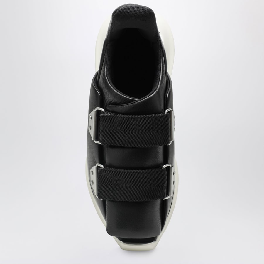 Rick Owens Sneakers Temple Burrito Geth in pelle neri, view 3