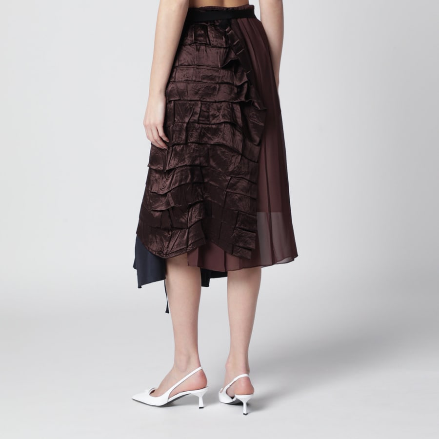 Prada Gonna patchwork in faille blu, view 4