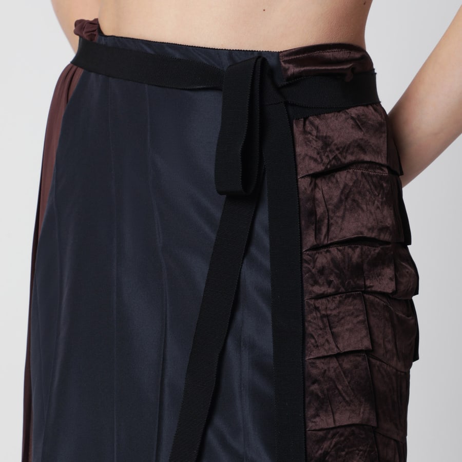 Prada Gonna patchwork in faille blu, view 5