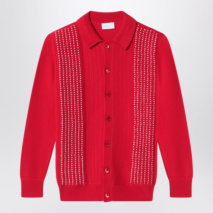 Gucci Cardigan rosso in cotone