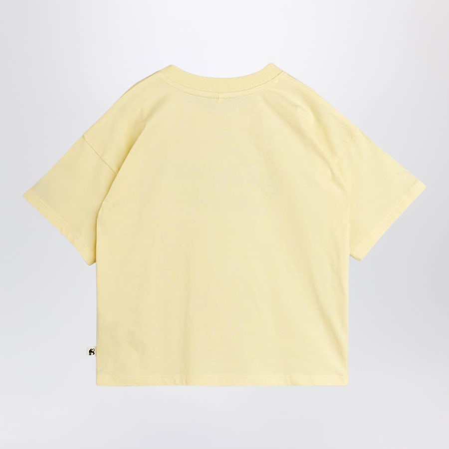 MINI RODINI T-shirt gialla con ricamo To the Moon and Back, view 2